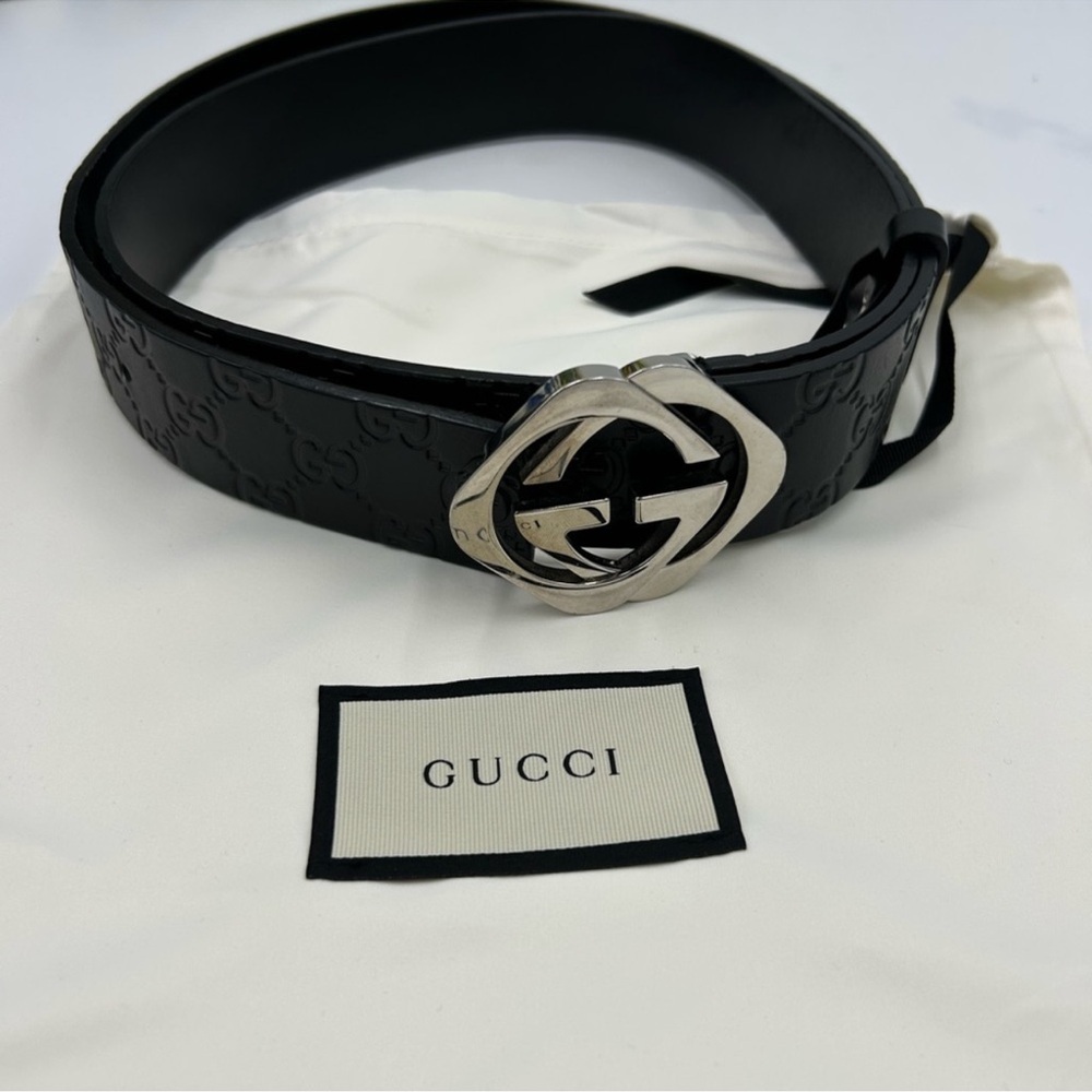 Men’s Gucci interlocking GG logo belt size 115 cm/46 inch made in Italy - Picture 2 of 9